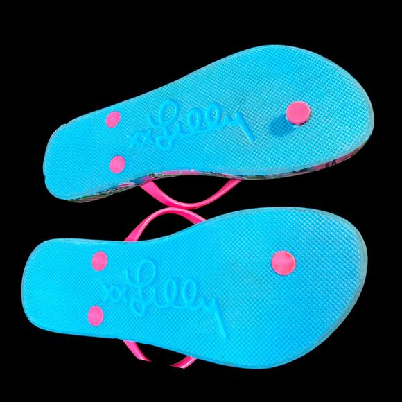 Sz 8 LILLY PULITZER Mandevilla Bay Paradise Petals Pool Flip-Flop Thong Sandal - Picture 8 of 9